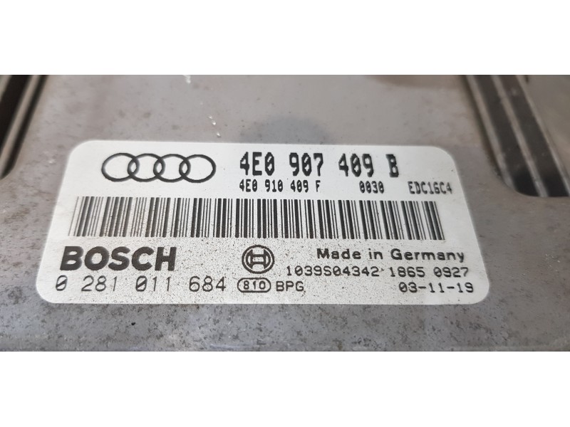 Recambio de centralita motor uce para audi a8 (4e2) 4.0 tdi quattro referencia OEM IAM 4E0907409B  