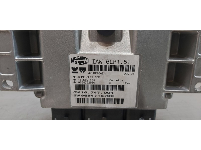 Recambio de centralita motor uce para peugeot 307 cc (s1) 2.0 referencia OEM IAM 9654716780  