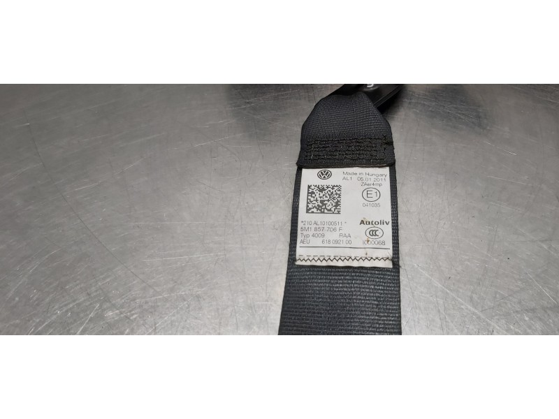 Recambio de cinturon seguridad delantero derecho para volkswagen golf plus (521) advance referencia OEM IAM 5M1857706FRAA   Recambio de cinturon seguridad delantero derecho para volkswagen golf plus (521) advance referencia OEM IAM 5M1857706FRAA