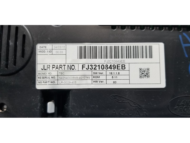Recambio de cuadro instrumentos para land rover evoque prestige referencia OEM IAM LR073039 FJ3210849EB FJ3210849EC