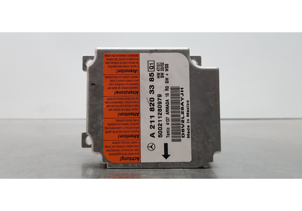 Recambio de centralita airbag para mercedes clase e (w211) berlina e 320 cdi (211.026) referencia OEM IAM A2118203385  