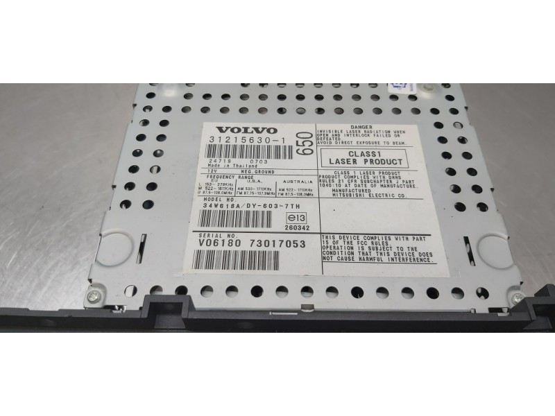 Recambio de sistema audio / radio cd para volvo xc70 d5 awd kinetic (136kw) referencia OEM IAM 31215630 312156301  Recambio de sistema audio / radio cd para volvo xc70 d5 awd kinetic (136kw) referencia OEM IAM 31215630 312156301