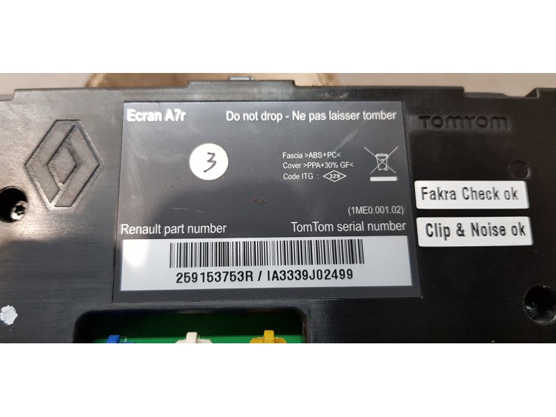 Recambio de pantalla multifuncion para renault laguna iii privilege referencia OEM IAM 259153753R  