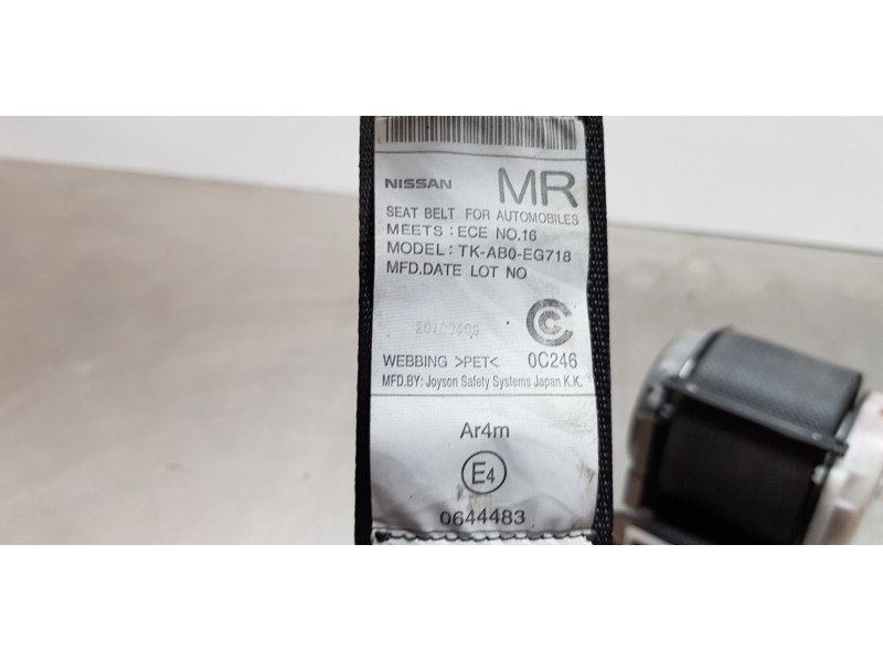 Recambio de cinturon seguridad trasero derecho para nissan x-trail (t32) acenta 4x4 referencia OEM IAM 888444CF6A  