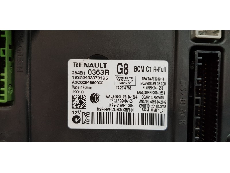 Recambio de modulo confort para renault scenic iv grand zen referencia OEM IAM 284B10363R  