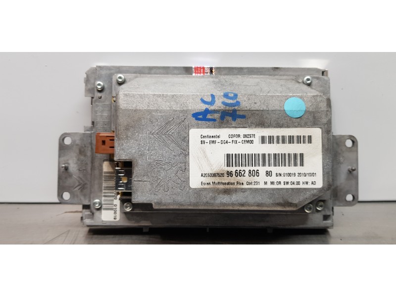 Recambio de pantalla multifuncion para citroen c5 station wagon exclusive referencia OEM IAM 9666280680  