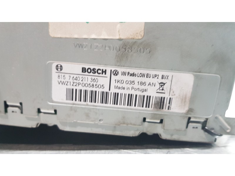 Recambio de sistema audio / radio cd para volkswagen golf v berlina (1k1) conceptline (e) referencia OEM IAM 1K0035186AN  