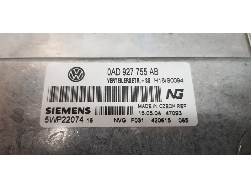 Recambio de centralita cambio automatico para volkswagen touareg (7la) tdi r5 referencia OEM IAM 0AD927755AB   Recambio de centralita cambio automatico para volkswagen touareg (7la) tdi r5 referencia OEM IAM 0AD927755AB