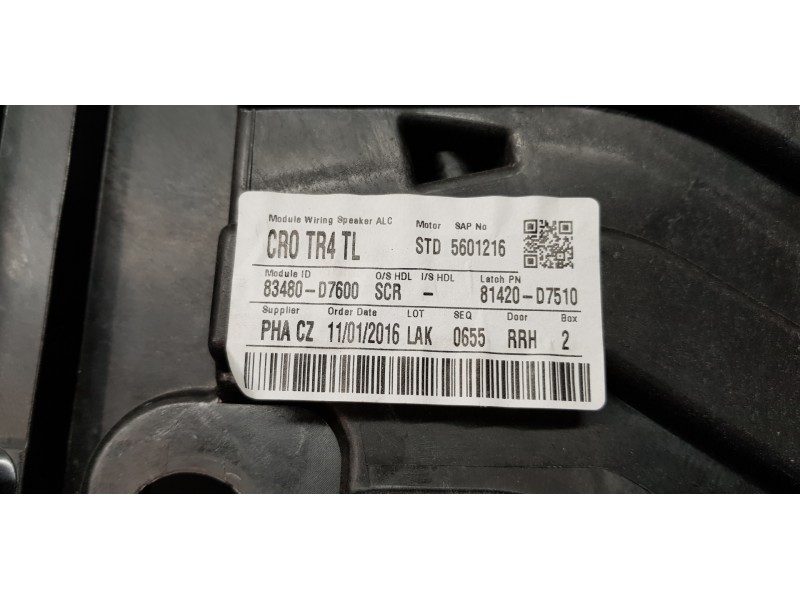 Recambio de elevalunas trasero derecho para hyundai tucson style 4wd referencia OEM IAM 83481D7000 83480D7600 