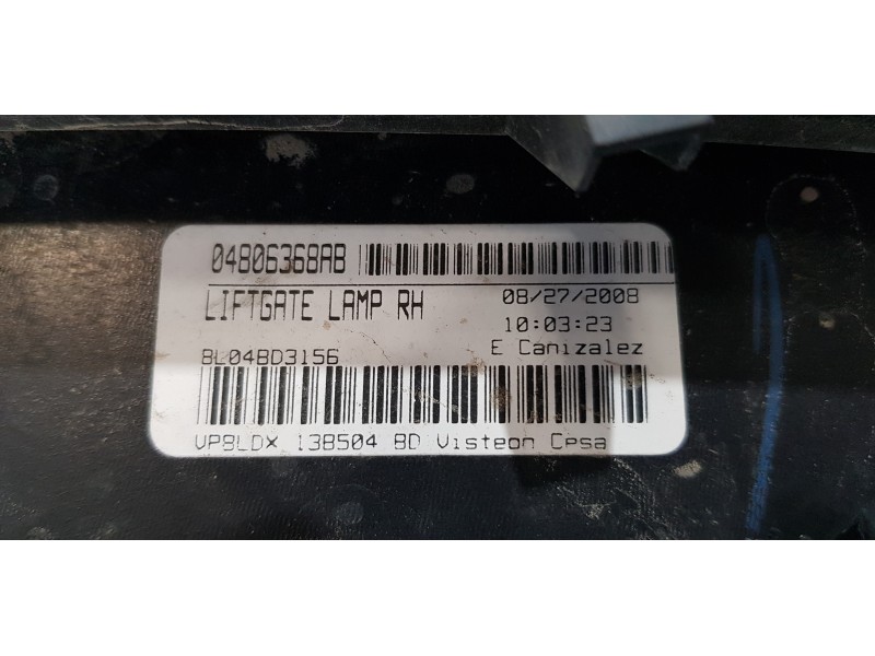 Recambio de piloto trasero derecho interior para dodge journey se referencia OEM IAM 04806368AB   Recambio de piloto trasero derecho interior para dodge journey se referencia OEM IAM 04806368AB