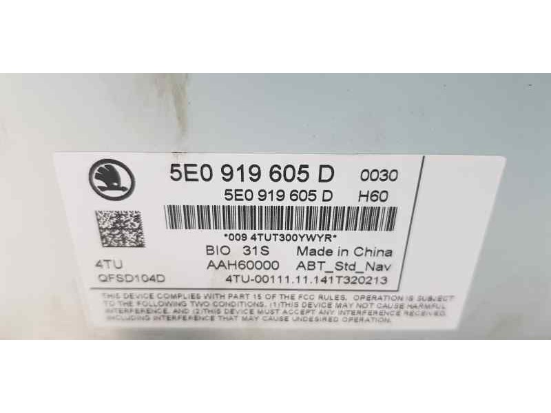 Recambio de sistema navegacion gps para skoda octavia lim. (5e3) ambition referencia OEM IAM 5E0919605D  