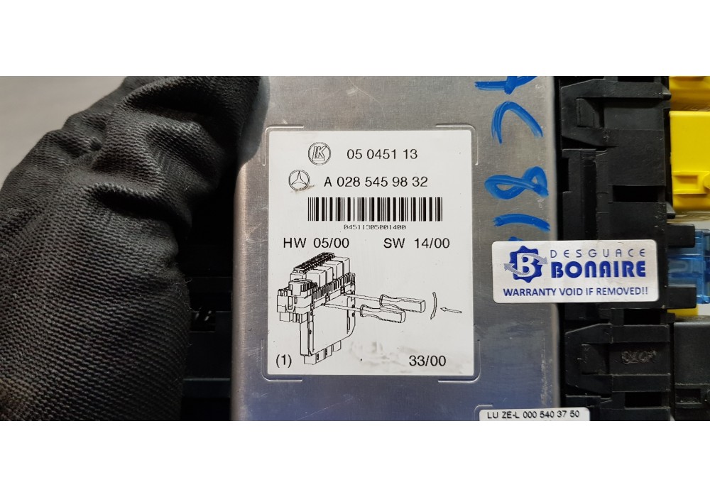 Recambio de caja reles / fusibles para mercedes clase s (w220) berlina 430 (220.070) referencia OEM IAM A0285459832  