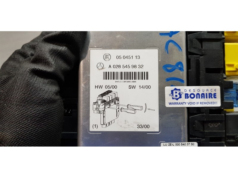 Recambio de caja reles / fusibles para mercedes clase s (w220) berlina 430 (220.070) referencia OEM IAM A0285459832  