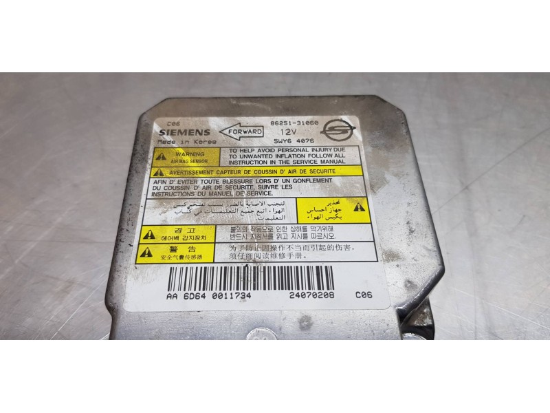 Recambio de centralita airbag para ssangyong actyon 200 xdi 4wd limited referencia OEM IAM 8625131060   Recambio de centralita airbag para ssangyong actyon 200 xdi 4wd limited referencia OEM IAM 8625131060