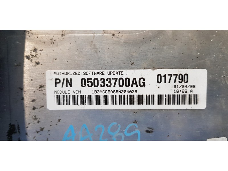 Recambio de centralita motor uce para dodge avenger 2.0 16v crd cat referencia OEM IAM P05033700AG   Recambio de centralita motor uce para dodge avenger 2.0 16v crd cat referencia OEM IAM P05033700AG