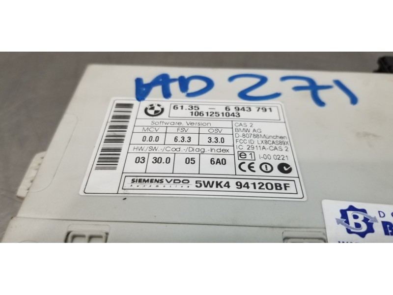 Recambio de modulo electronico para bmw serie 5 berlina (e60) 520d referencia OEM IAM 61356943791 61359395657 