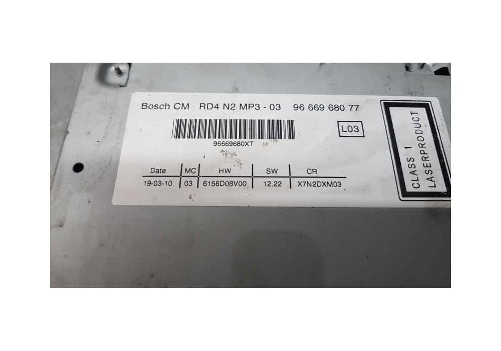 Recambio de sistema audio / radio cd para fiat ulysse (179) 2.0 jtd admiral (100kw) referencia OEM IAM 96669680XT  