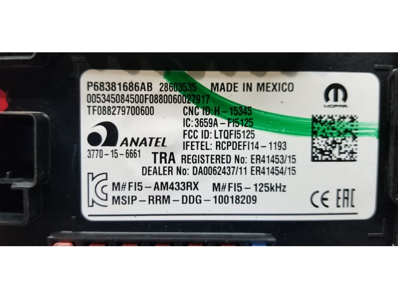 Recambio de caja reles / fusibles para jeep compass ii longitude 4x4 referencia OEM IAM 68381686AB P68381686AB 