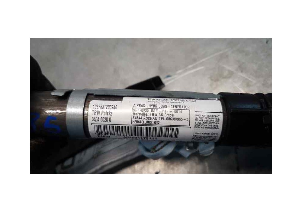 Recambio de airbag cortina delantero derecho para bmw x1 (e84) sdrive 18d referencia OEM IAM 852991178112  