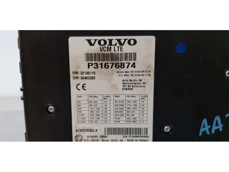 Recambio de modulo electronico para volvo xc60 r design awd referencia OEM IAM P31676874  