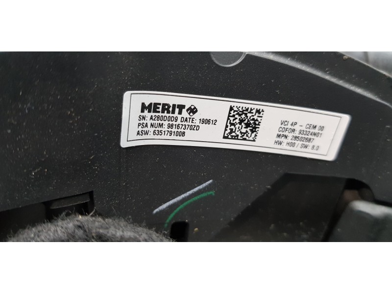 Recambio de volante para citroen c4 grand picasso spacetourer referencia OEM IAM 98170713ZD  