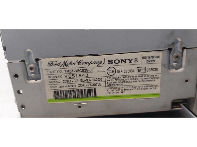 Recambio de sistema audio / radio cd para ford focus lim. (cb4) titanium referencia OEM IAM 7M5T18C939JE   Recambio de sistema audio / radio cd para ford focus lim. (cb4) titanium referencia OEM IAM 7M5T18C939JE