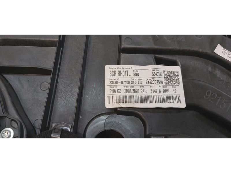 Recambio de elevalunas trasero derecho para hyundai tucson klass 2wd referencia OEM IAM 83481D7000  