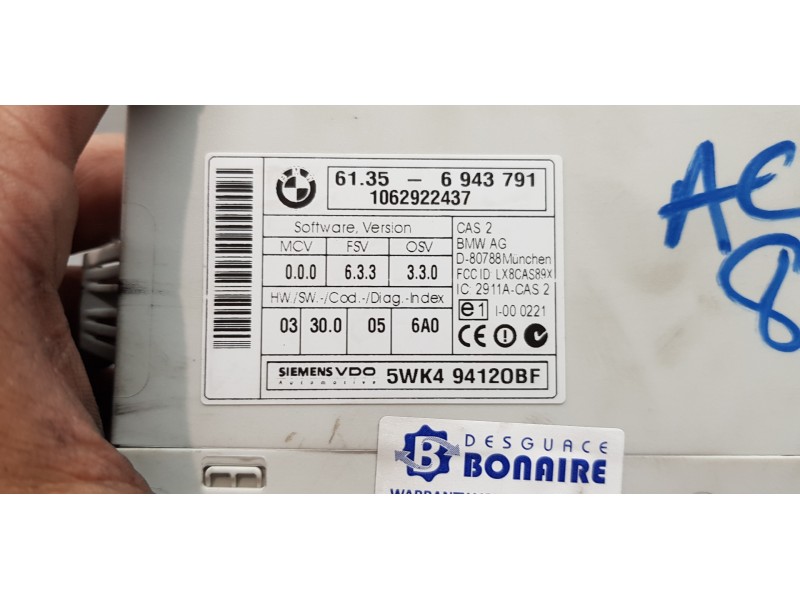 Recambio de modulo electronico para bmw serie 3 berlina (e90) 320d referencia OEM IAM 61356943791  