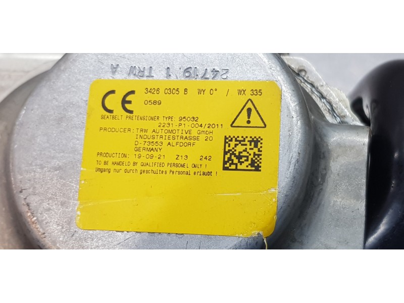 Recambio de cinturon seguridad trasero derecho para bmw serie x3 (g01) xdrive20d referencia OEM IAM 72117469998 34197180B 