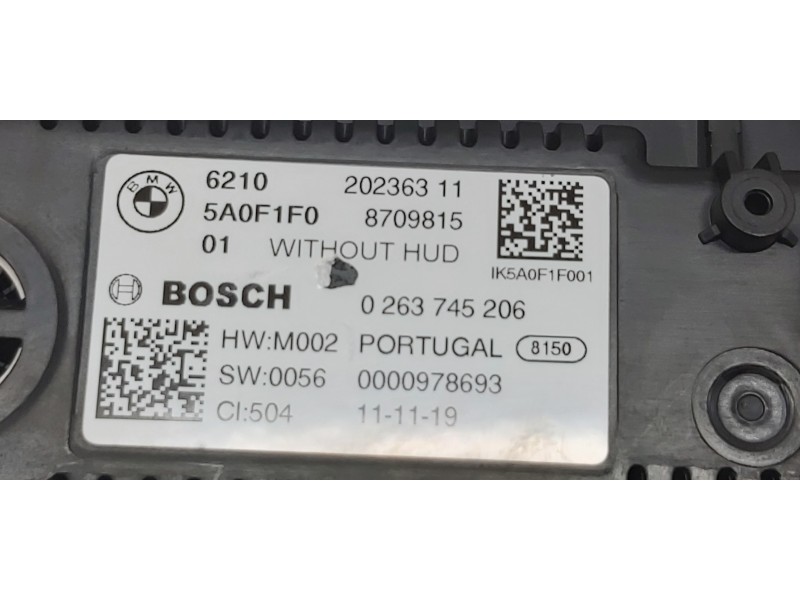Recambio de cuadro instrumentos para bmw serie x3 (g01) xdrive20d referencia OEM IAM 62105A0F1F0 0263745206 
