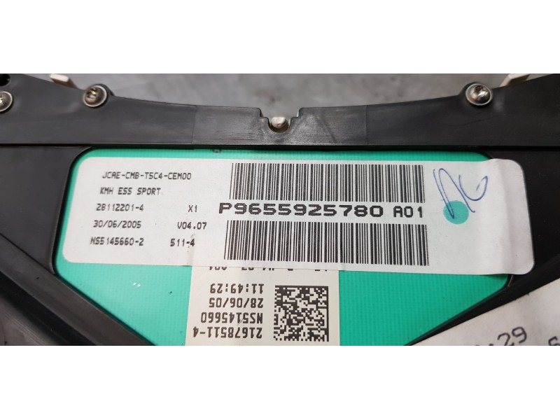 Recambio de cuadro instrumentos para peugeot 307 cc (s2) sport referencia OEM IAM 9655925780  