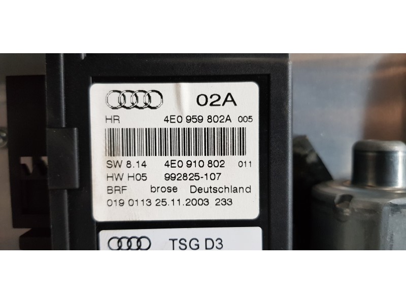Recambio de elevalunas trasero derecho para audi a8 (4e2) 4.0 tdi quattro referencia OEM IAM 4E0839850  