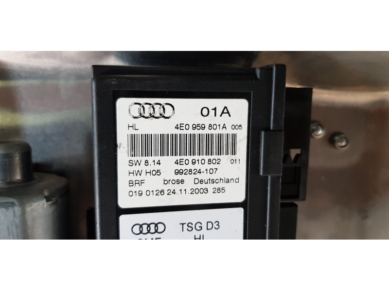 Recambio de elevalunas trasero izquierdo para audi a8 (4e2) 4.0 tdi quattro referencia OEM IAM 4E0959801A  