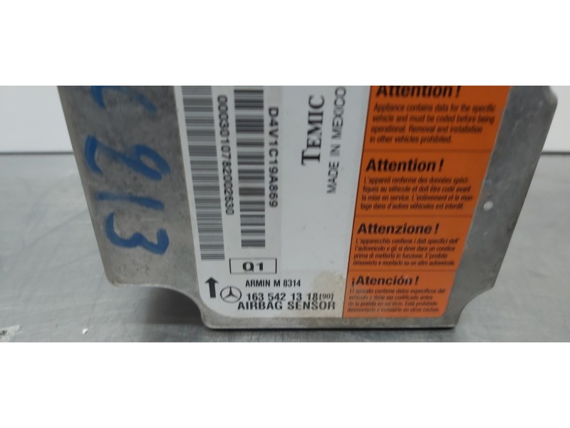 Recambio de centralita airbag para mercedes clase m (w163) 270 cdi (163.113) referencia OEM IAM 1635421318   Recambio de centralita airbag para mercedes clase m (w163) 270 cdi (163.113) referencia OEM IAM 1635421318