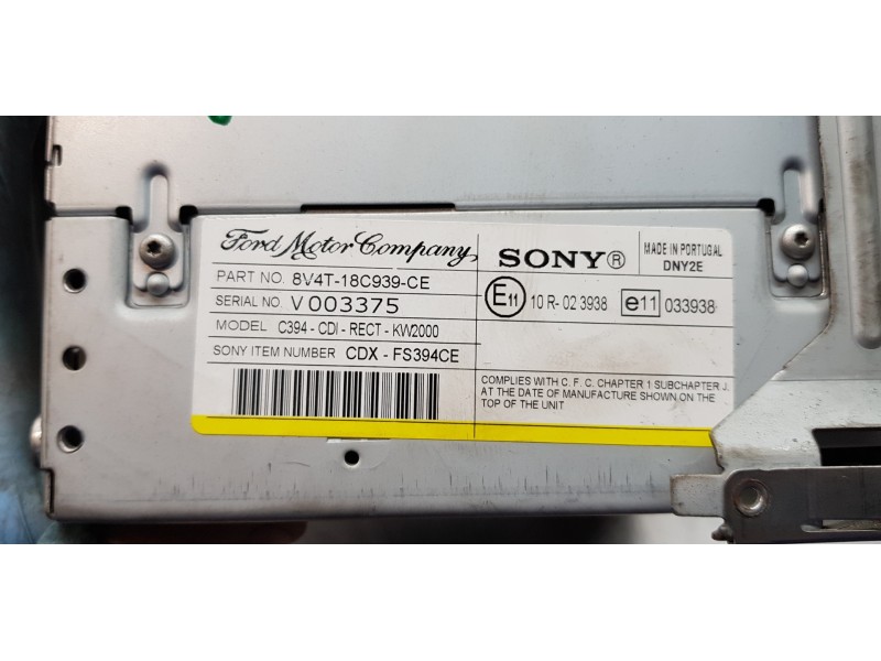 Recambio de sistema audio / radio cd para ford kuga (cbv) trend referencia OEM IAM 8V4T18C939CE  