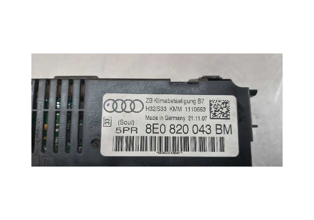Recambio de mando climatizador para audi a4 avant (8e) 2.0 tdi (dpf) (125kw) referencia OEM IAM 8E0820043BM  