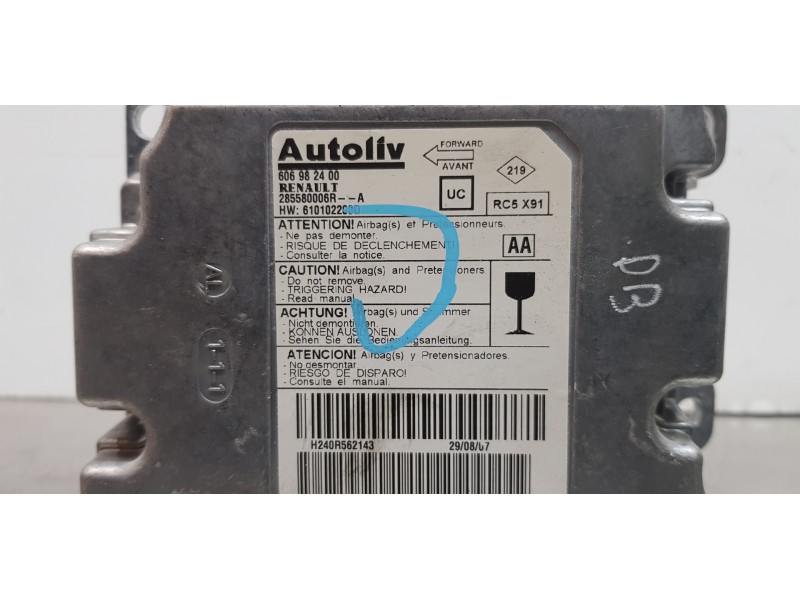 Recambio de centralita airbag para renault laguna iii expression referencia OEM IAM 285580006R   Recambio de centralita airbag para renault laguna iii expression referencia OEM IAM 285580006R